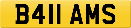 B411 AMS private number plate